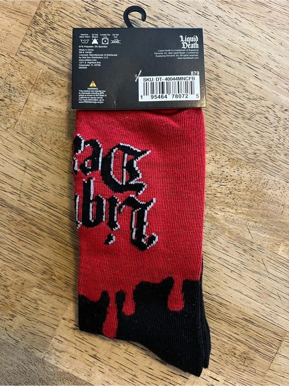 Black Crew Length Socks – RIP Thirst Graphic Liquid Death